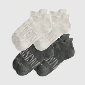 QUINCE Pack Of 4 Everyday Cotton Solid Ankle Socks Grey/Charcoal 4147
